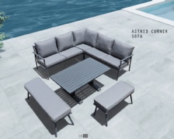 Grey Luxury big size corner sofa set for big family