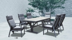 6cm cushion reclning chair and ceramic extended table dining set