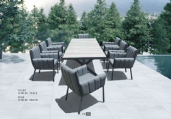 Morden high quality KD legs chairs and ceramic table top extended table