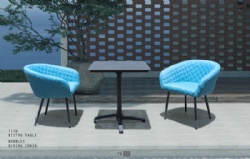 Blue quick dry foam fashion chairs and black folding table