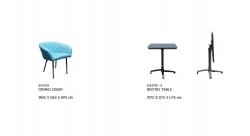 Blue quick dry foam fashion chairs and black folding table