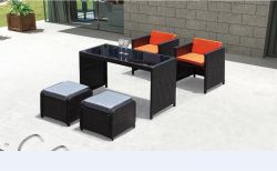Leisure rattan cube set table with chair