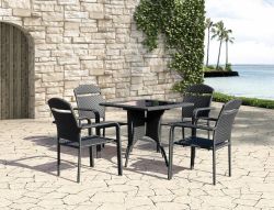 Outdoor dining table with chair