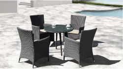 Garden rattan dining round table with chair