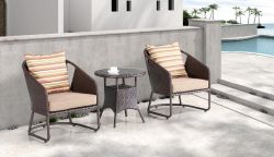 Modern rattan chair with table